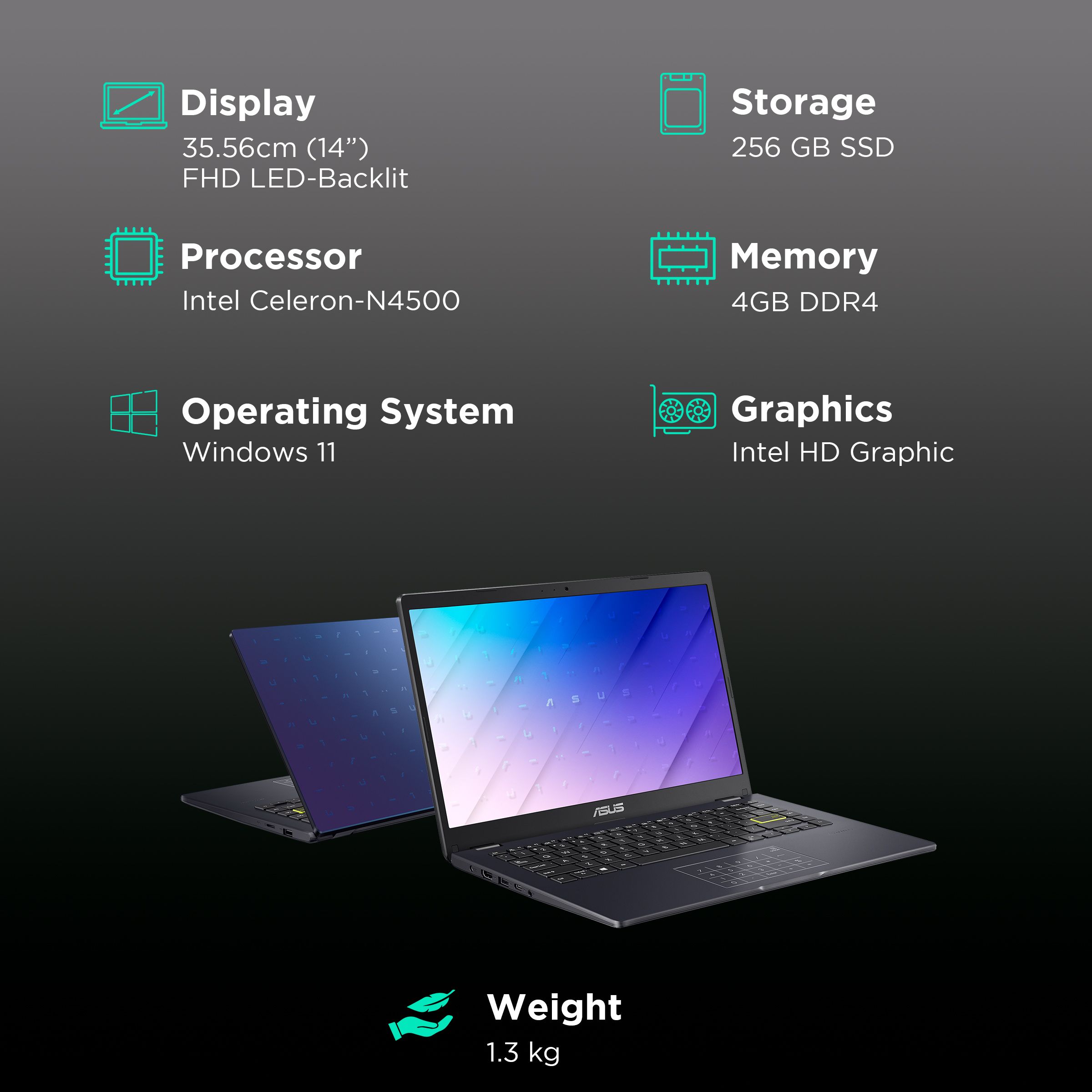 Buy ASUS E410KA-EK001W Intel Celeron (14 inch, 4GB, 256GB, Windows
